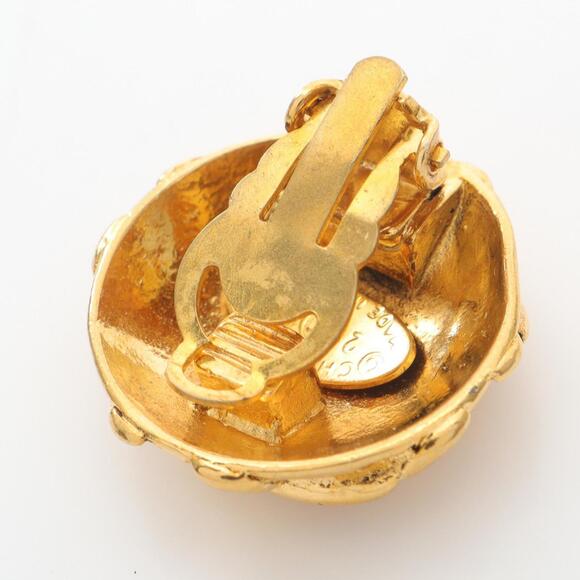 CHANEL Gold Logo Earrings